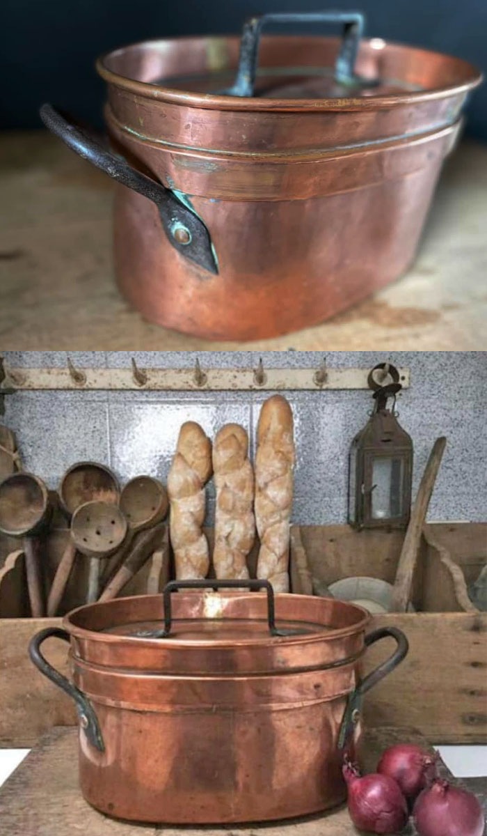 銅製手作り大鍋、オランダ製アンティーク
